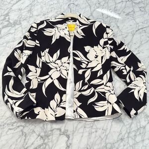 Flores & Flores Women's Floral Hawaiian Print Silk Blazer Jacket Set Size 8